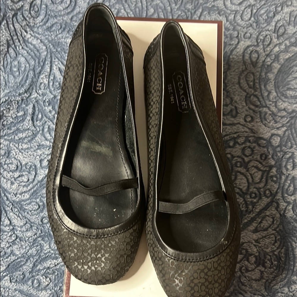 Coach Black Signature Ballet Flats